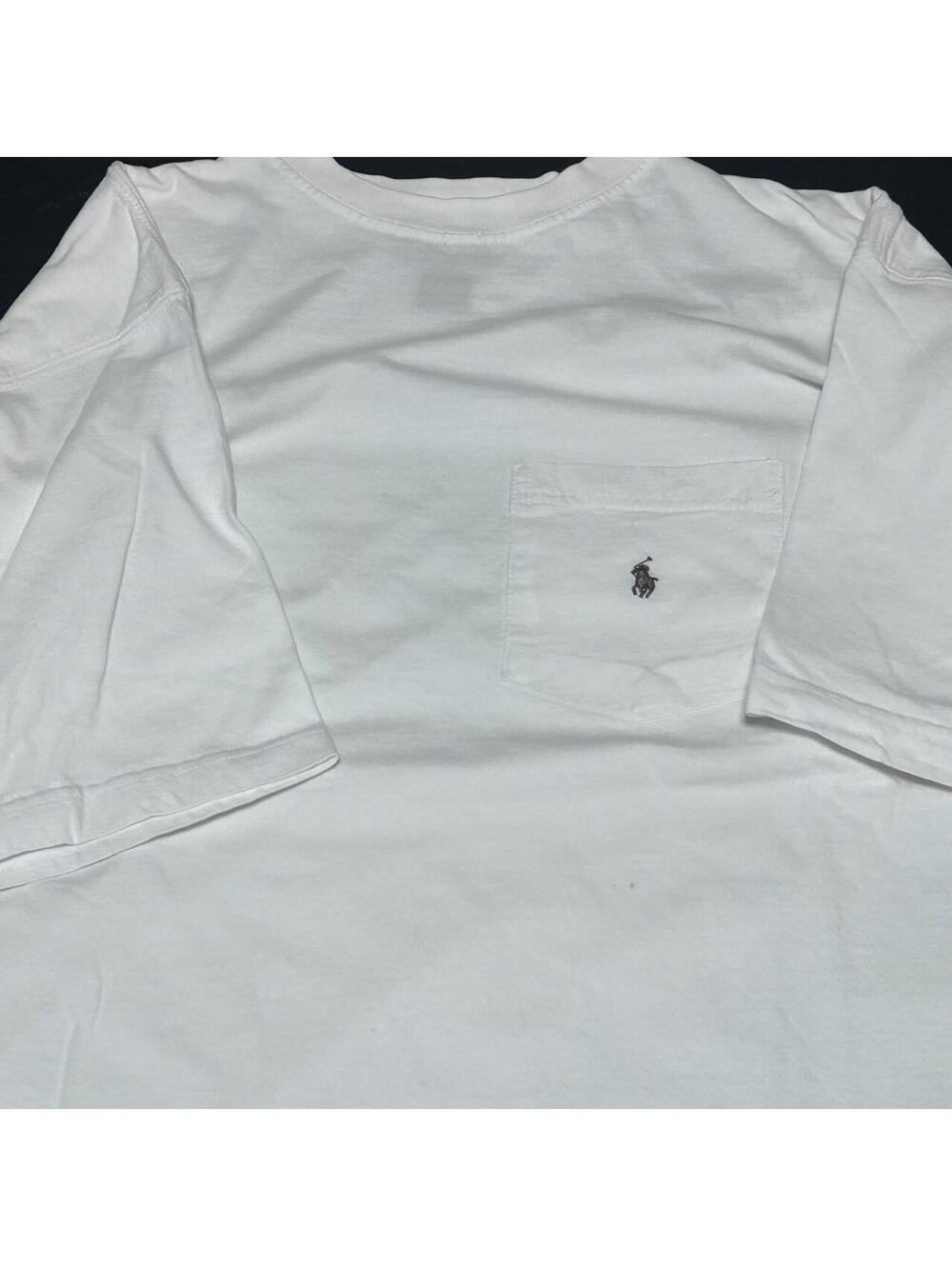 1990s white police heavyweight blank pocket t shirt